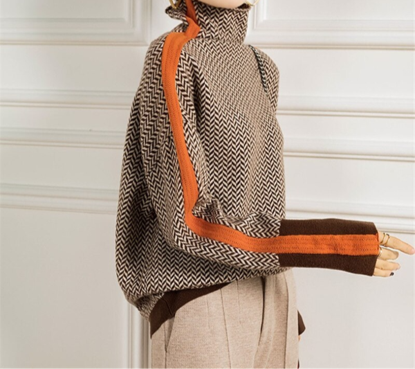 Madeleine | Herringbone Luxe Turtleneck