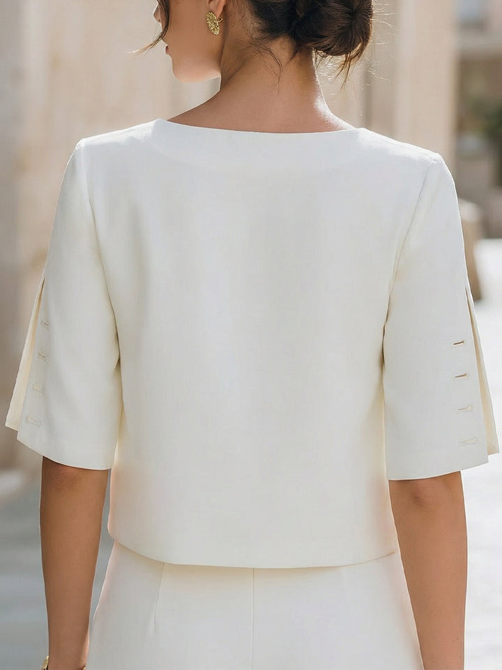 Valerie Detaļu Izgriezums Piedurkņu Elegants Tops