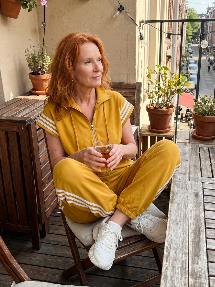 Raquel | Zip Priekšpuses Svītru Paneļa Jumpsuit