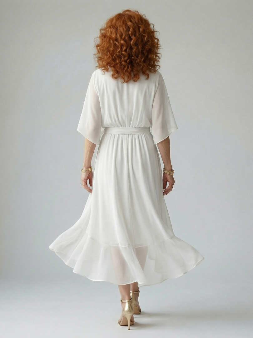 Ciel | Gaismas drapēta midi kleita