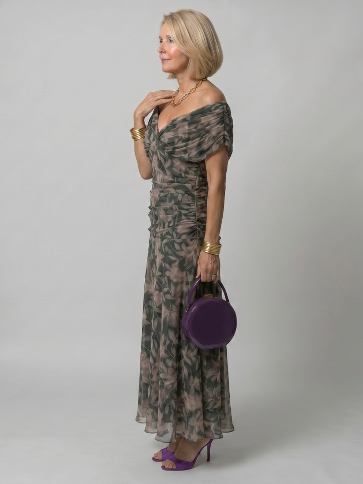 Eulalie | Off Shoulder Flow Midi Kleita
