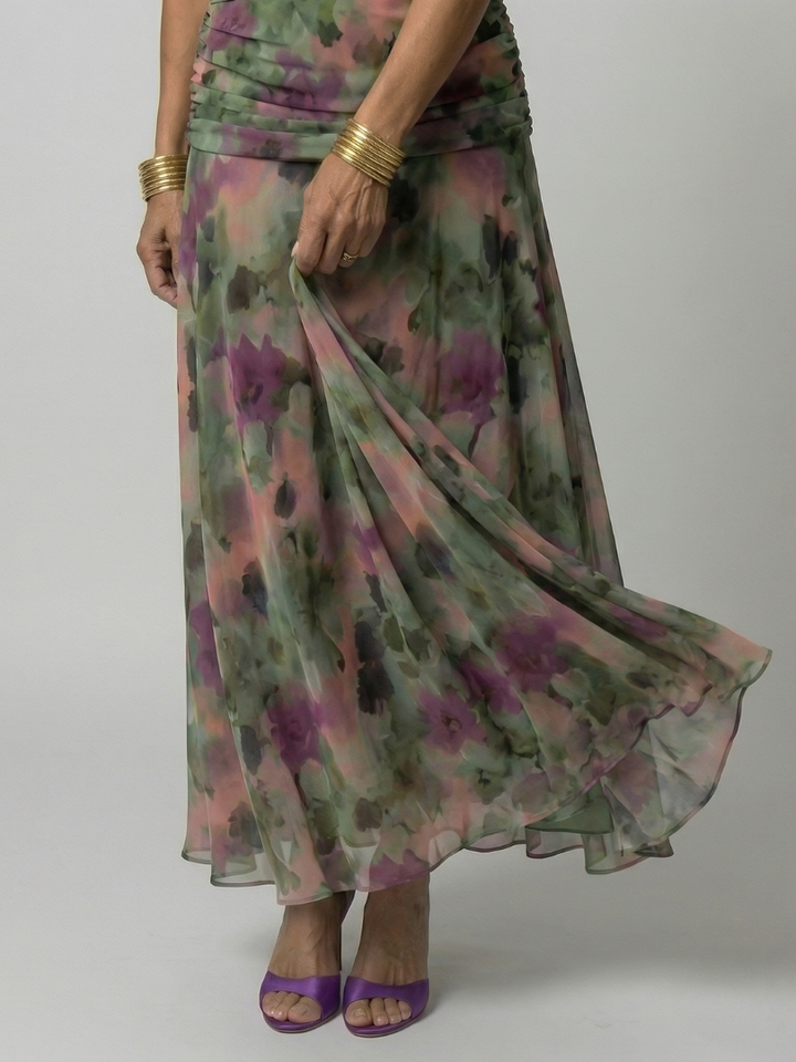 Fiorella | Off Shoulder Flow Midi Kleita