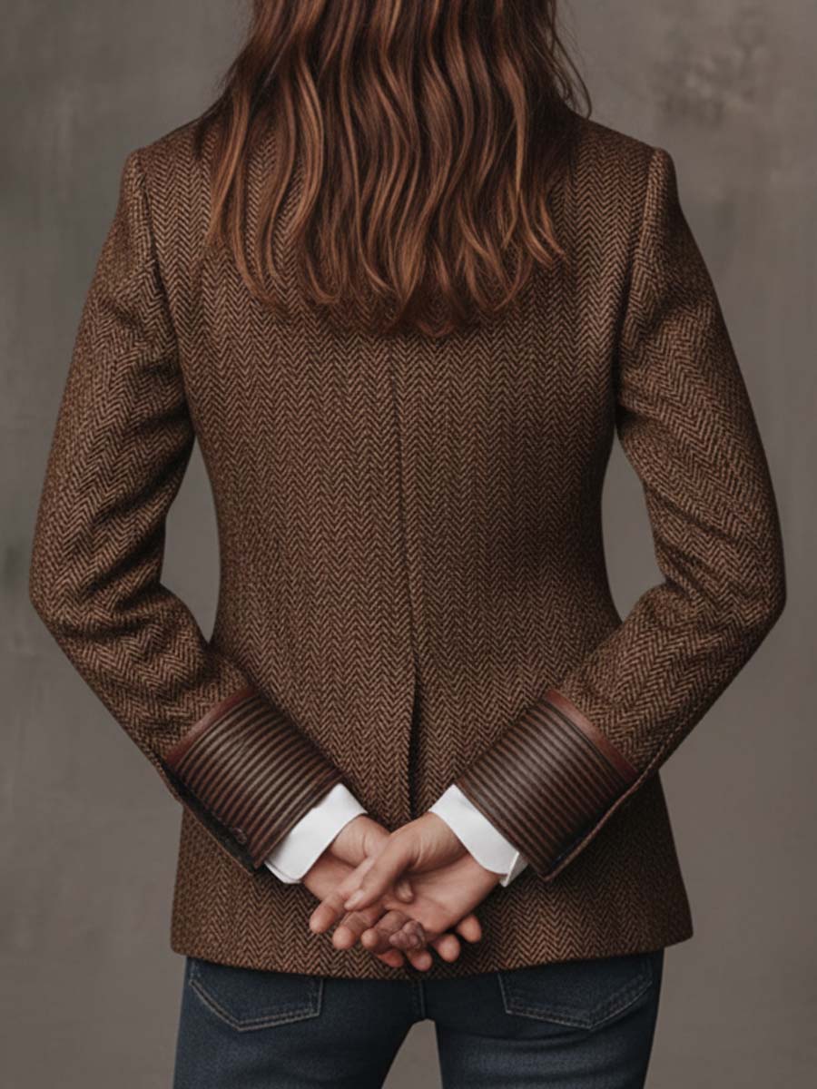 Belinda Tweed Blazeris ar Drukātām Paneļiem