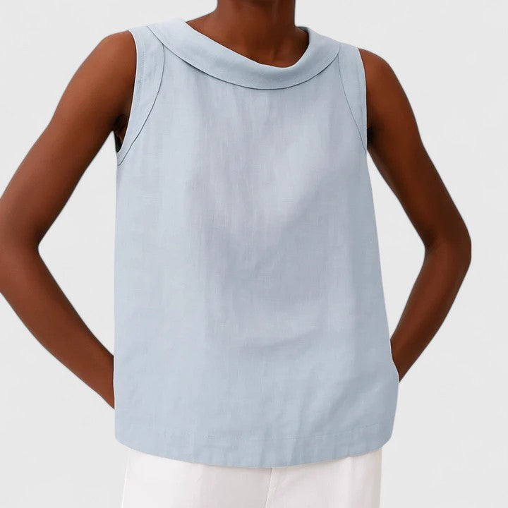 Scarlette | Elegants tops ar rullīšu apkakli