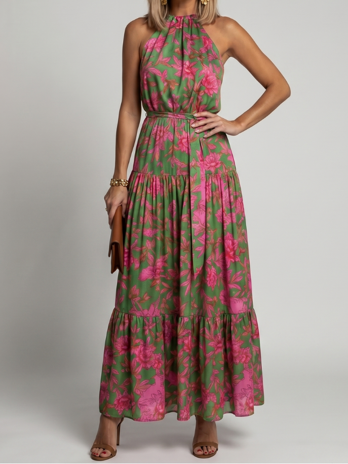 Fidelia | Drapēts Halter Midi Kleita