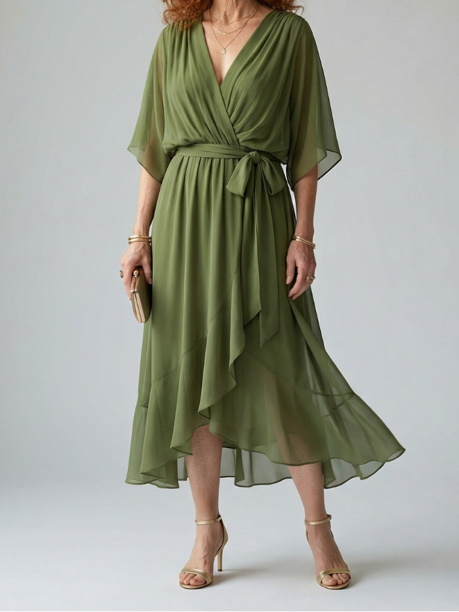 Ciel | Gaismas drapēta midi kleita
