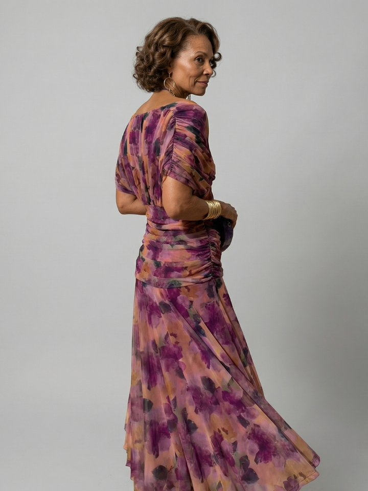 Fiorella | Off Shoulder Flow Midi Kleita