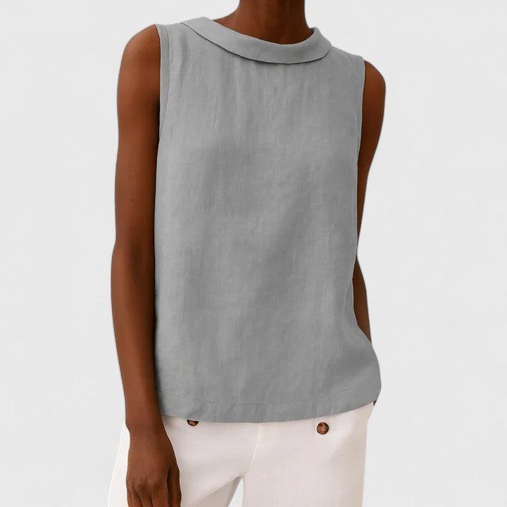 Scarlette | Elegants tops ar rullīšu apkakli