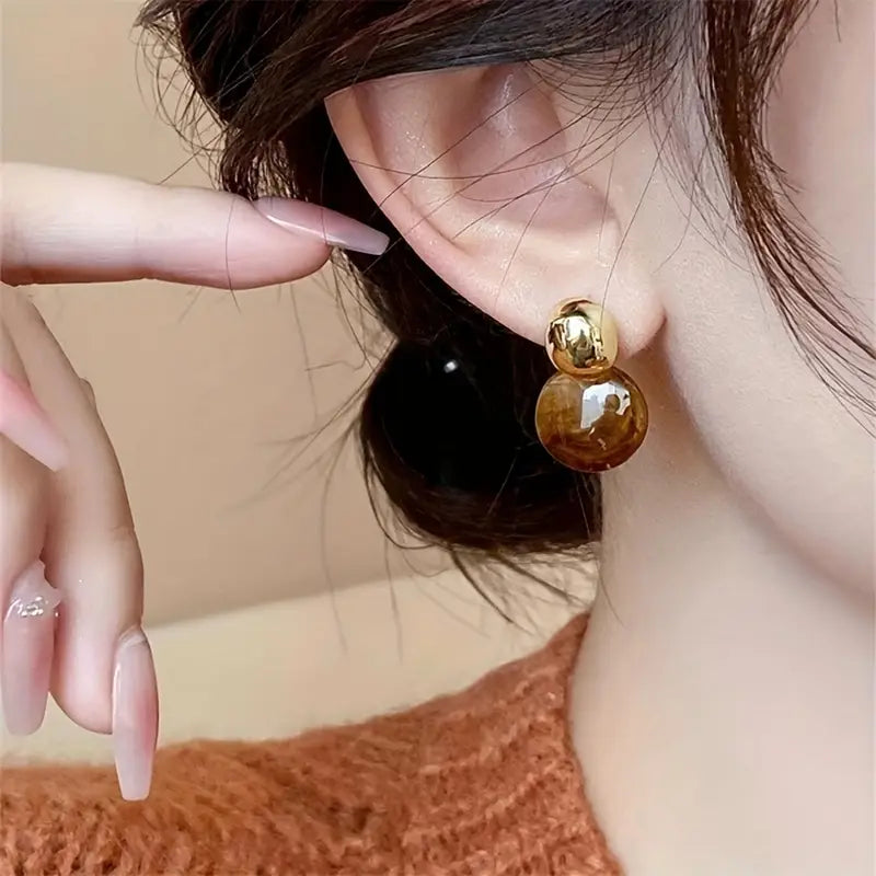 Aurélie Amber Pilienu Earrings | Zeltaini