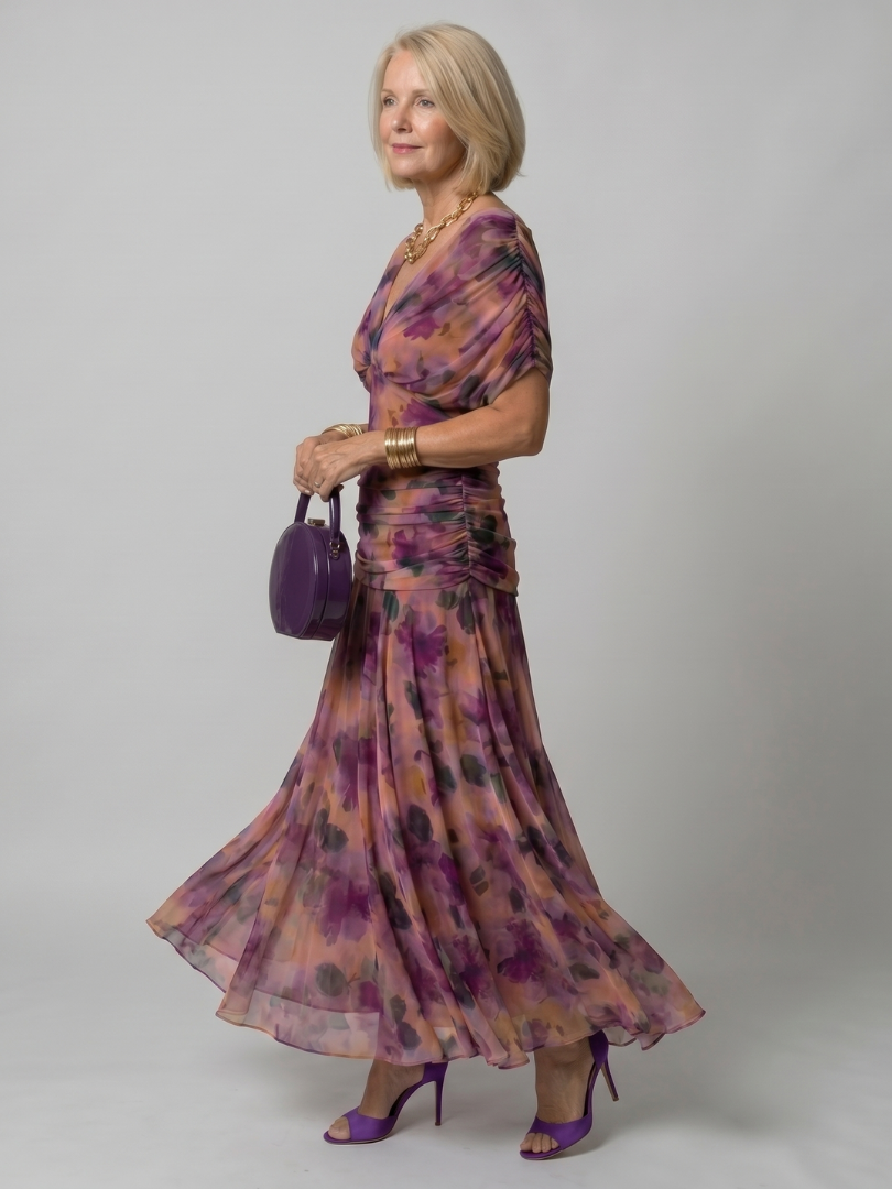 Eulalie | Off Shoulder Flow Midi Kleita