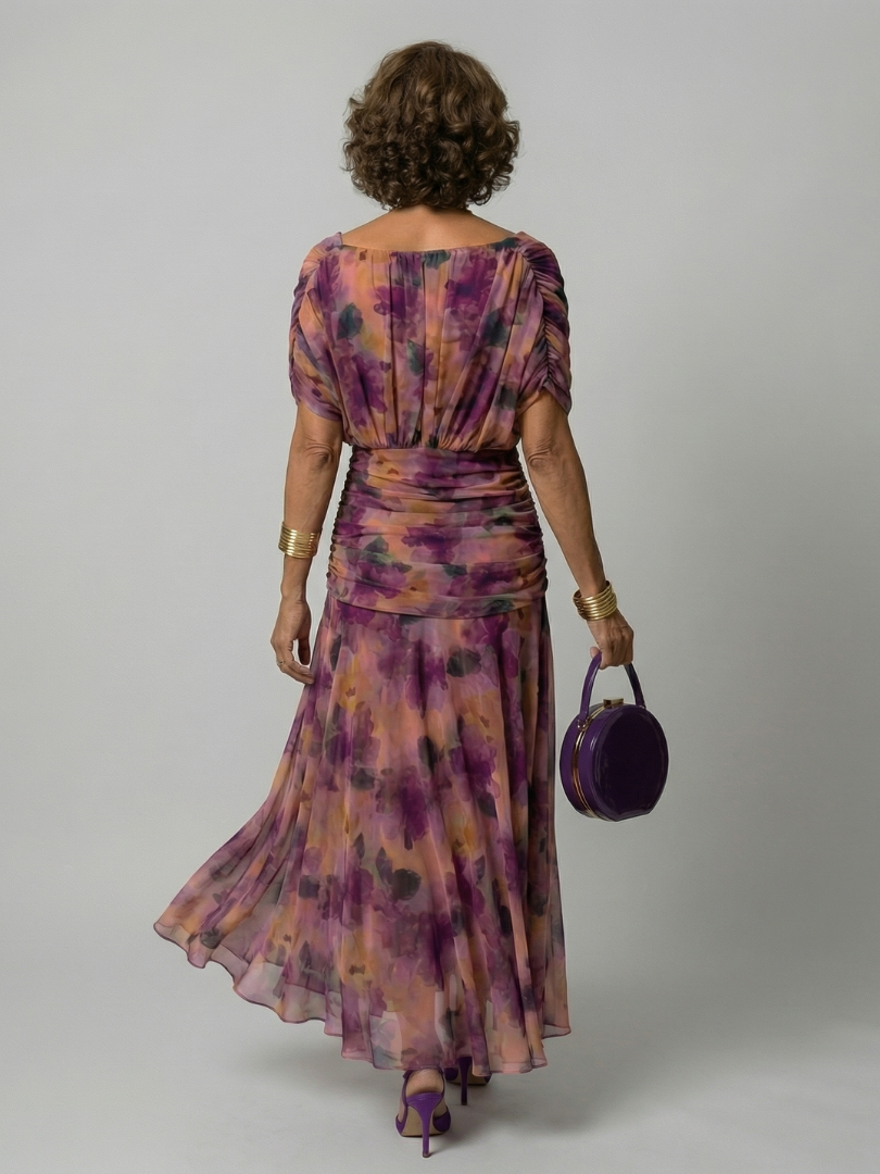 Fiorella | Off Shoulder Flow Midi Kleita