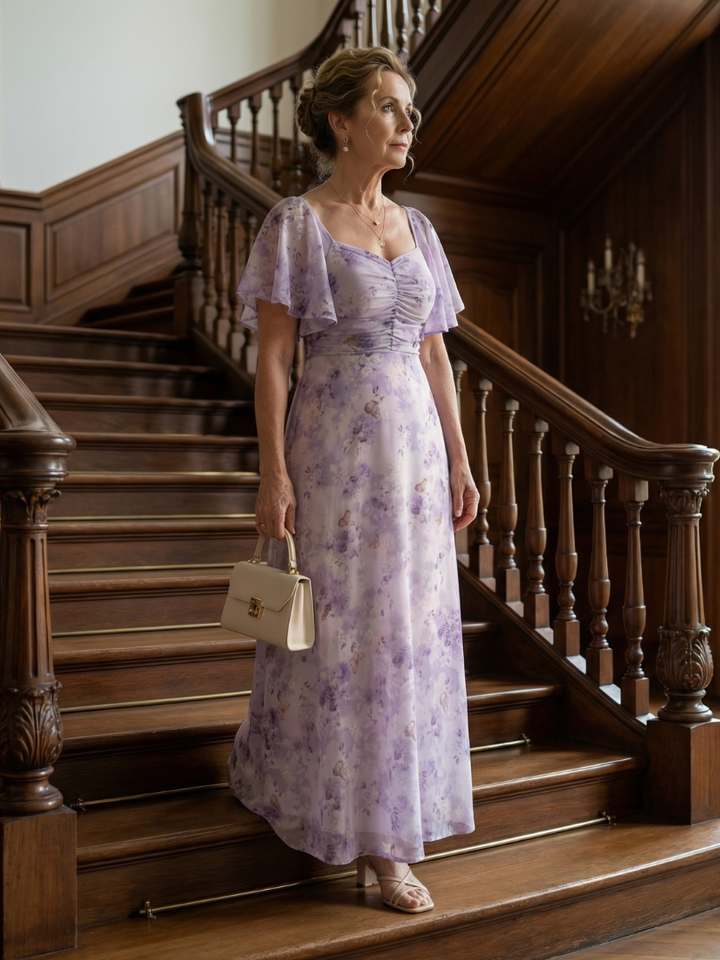 Rosemonde | Flutter Piedurkņu Midi Kleita