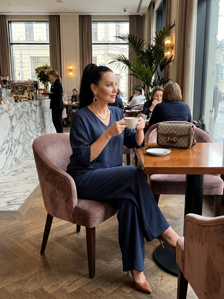 Clementine | Slāņots Top Plaša Kāju Komplekts