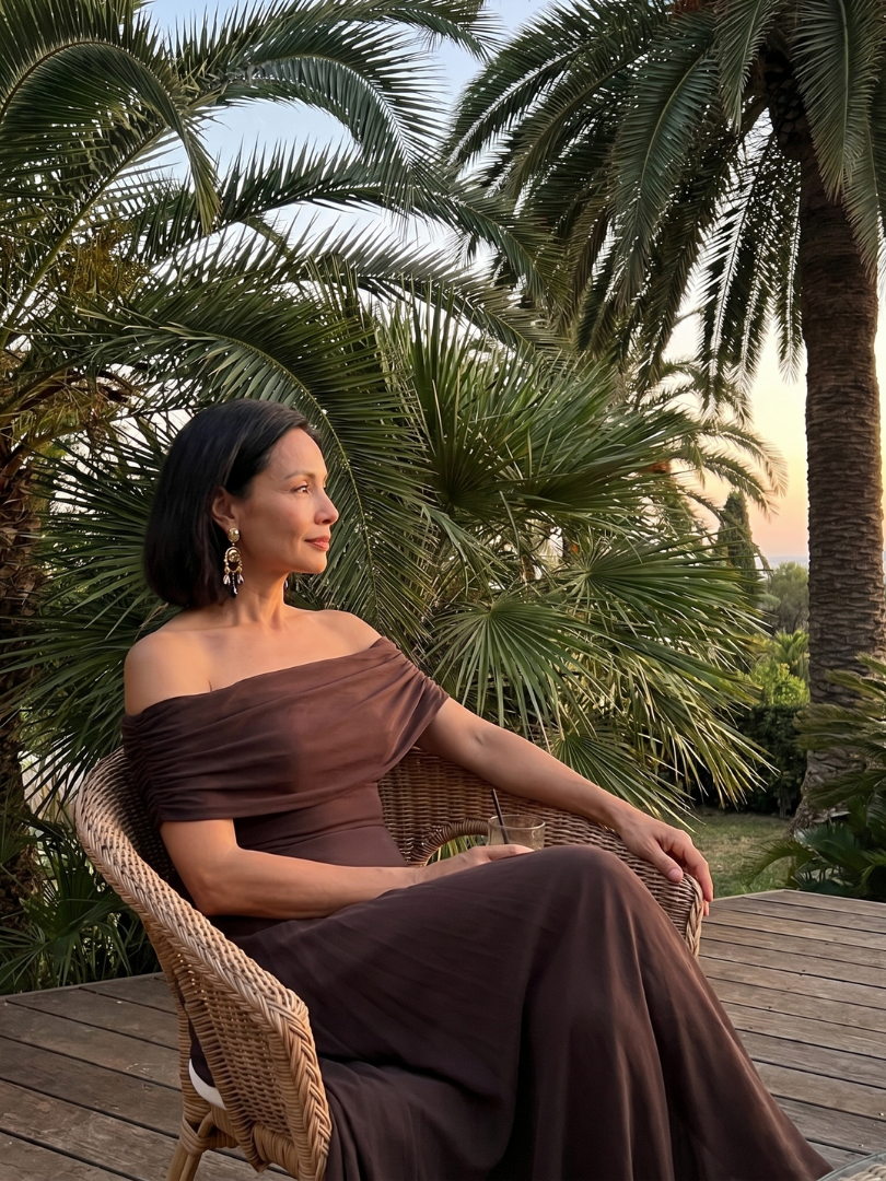 Ivette | Off Shoulder Drapēts Midi Kleita