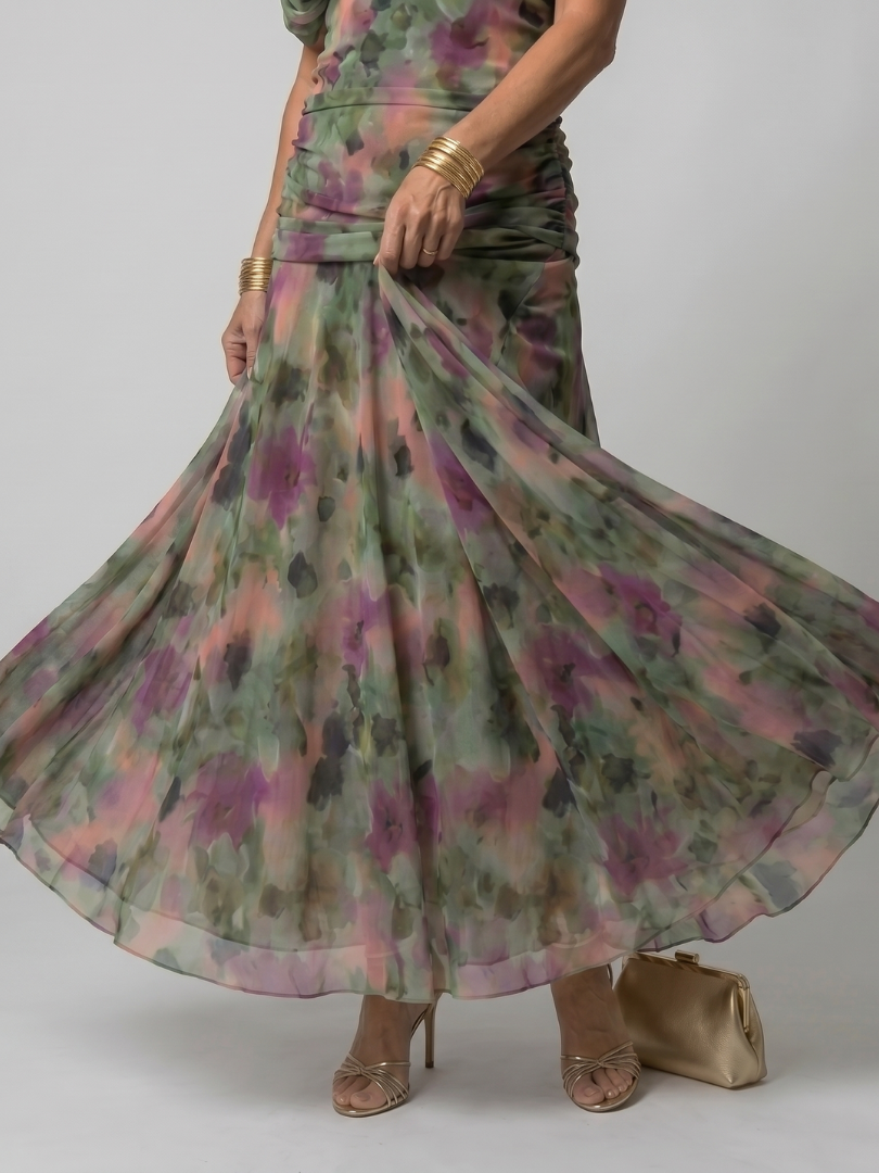 Eulalie | Off Shoulder Flow Midi Kleita