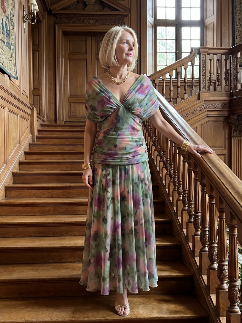 Eulalie | Off Shoulder Flow Midi Kleita