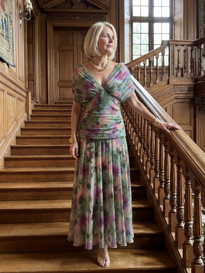 Eulalie | Off Shoulder Flow Midi Kleita