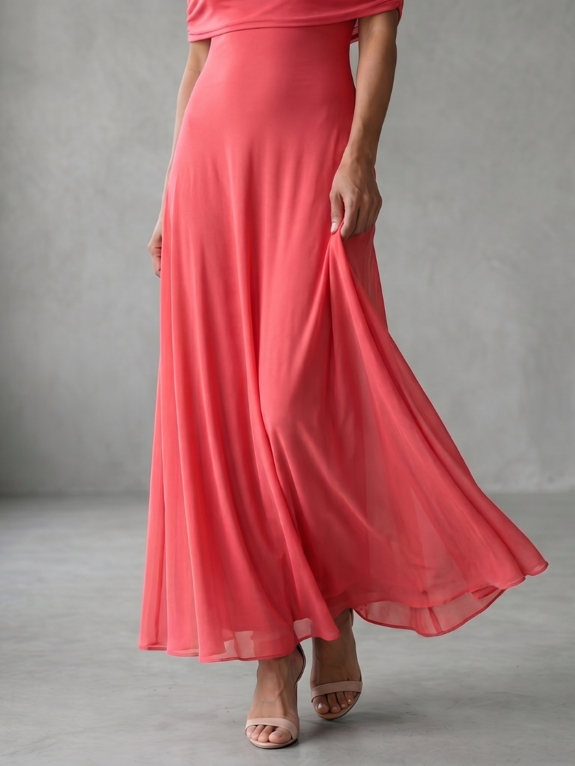 Ivette | Off Shoulder Drapēts Midi Kleita