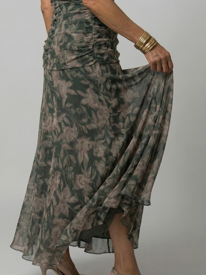 Fiorella | Off Shoulder Flow Midi Kleita