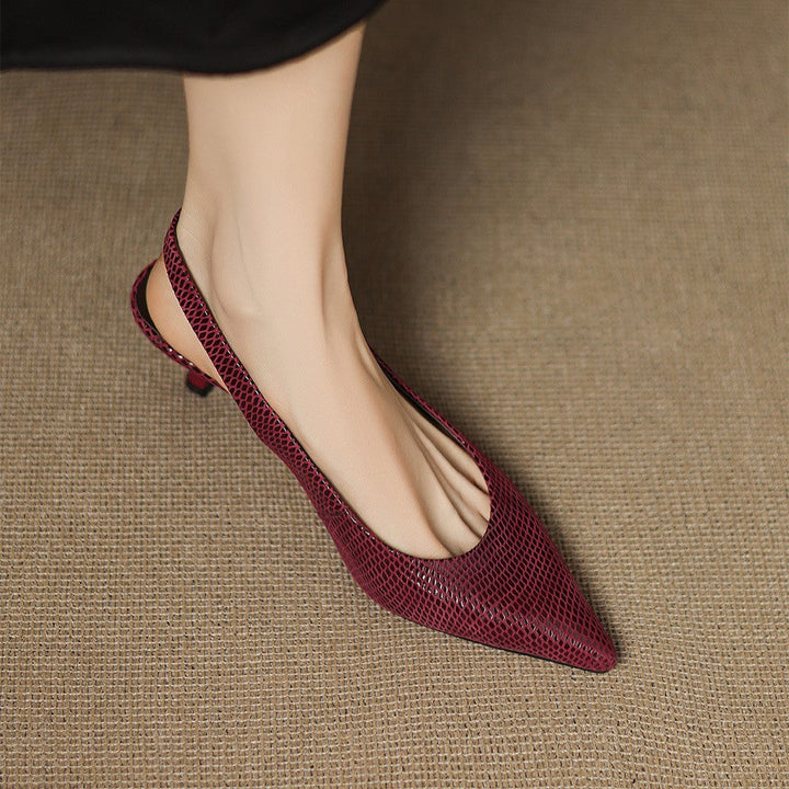 Louane Apspīlēti Ādas Slingback Papēži