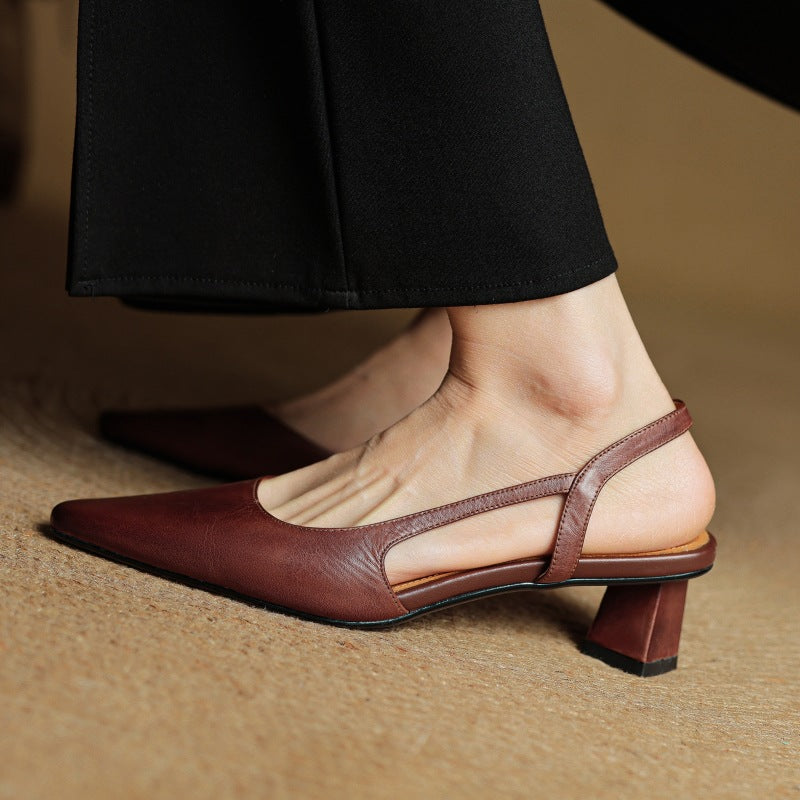 Malia Ādas Slingback Kurpes
