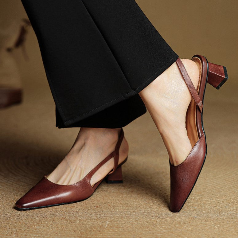 Malia Ādas Slingback Kurpes