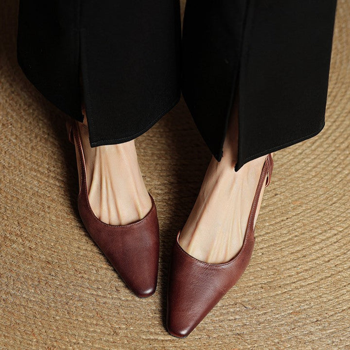 Malia Ādas Slingback Kurpes