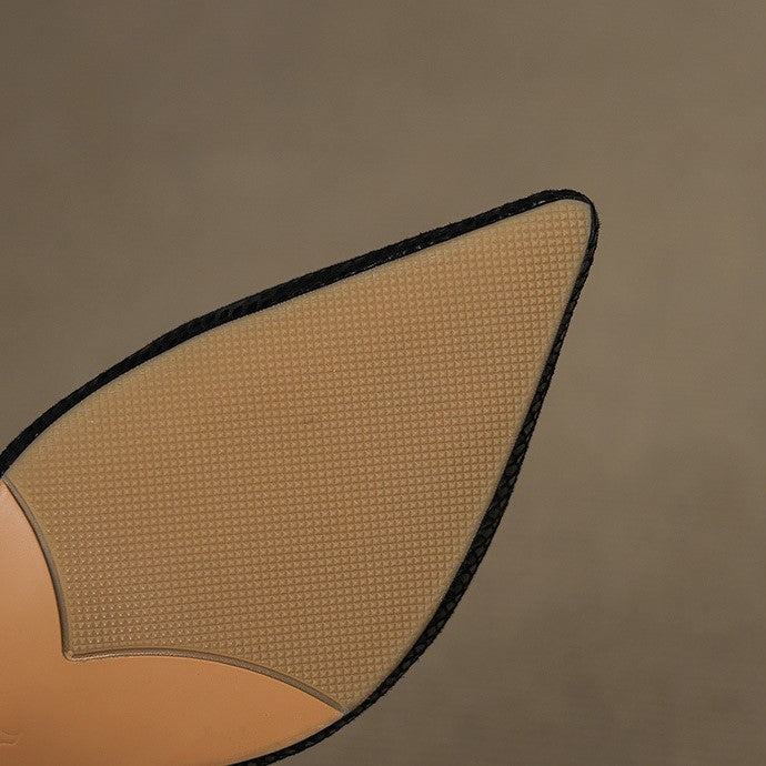Louane Apspīlēti Ādas Slingback Papēži