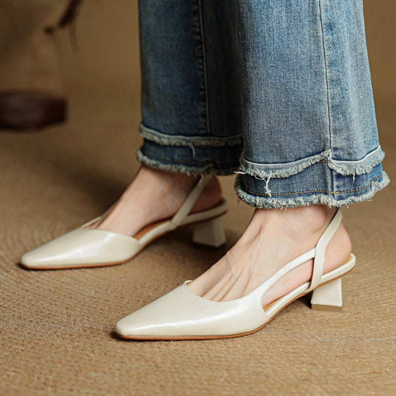 Malia Ādas Slingback Kurpes