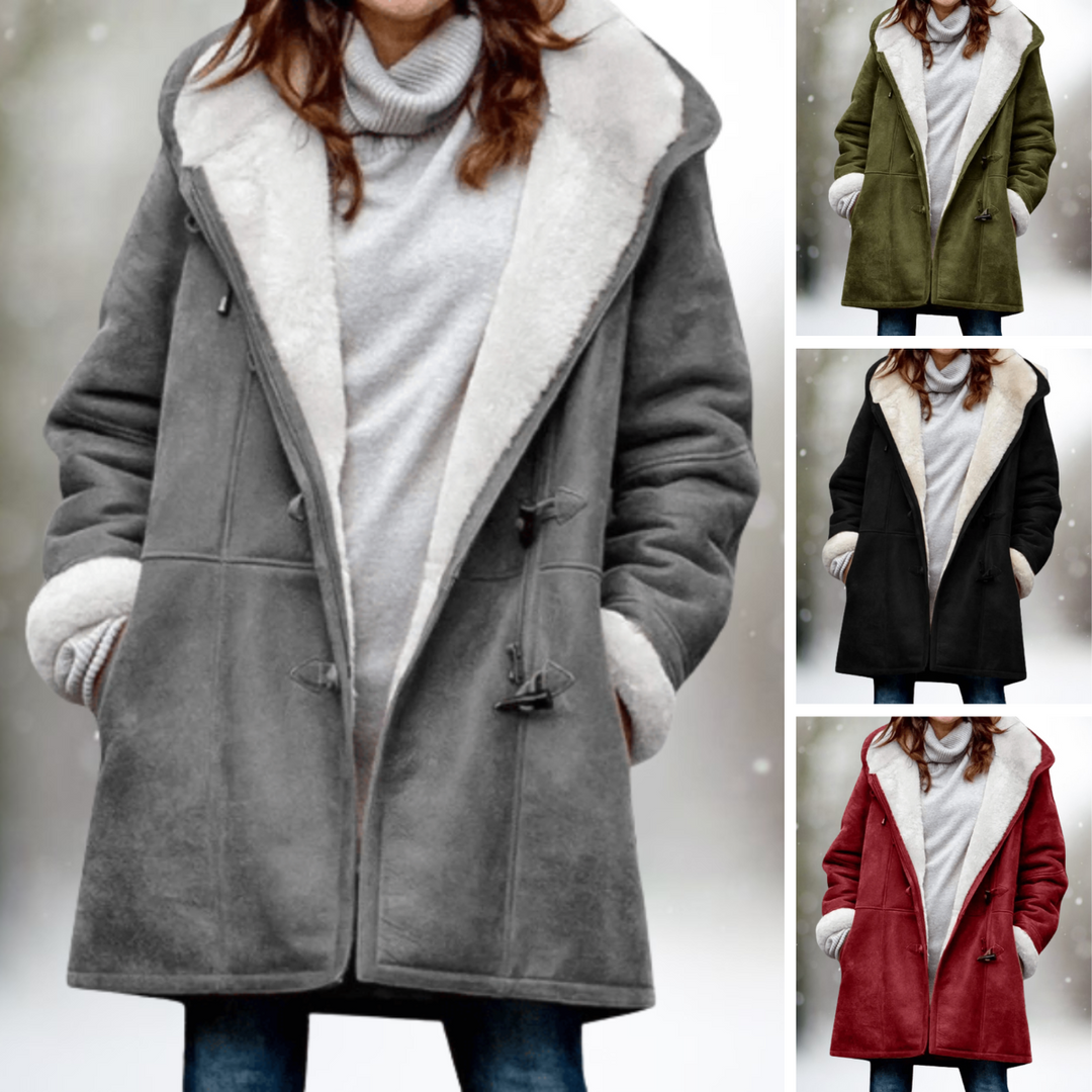 Amandine | Siltais Ādas Fleece Rudens Jaka