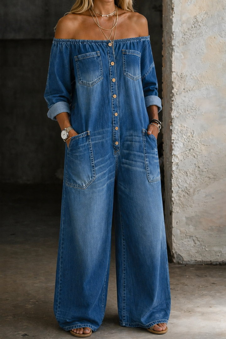 Arletty | Off Shoulder Long Sleeve Jumpsuit