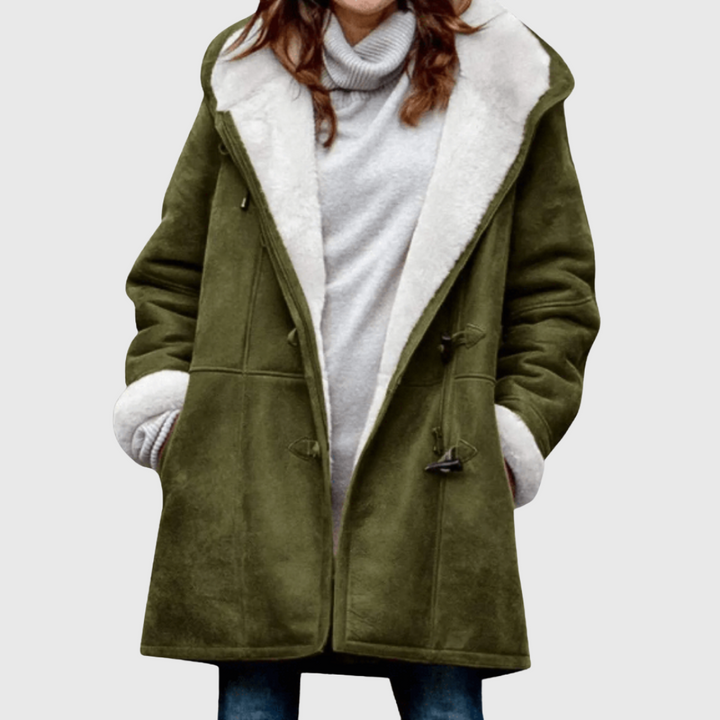 Amandine | Siltais Ādas Fleece Rudens Jaka