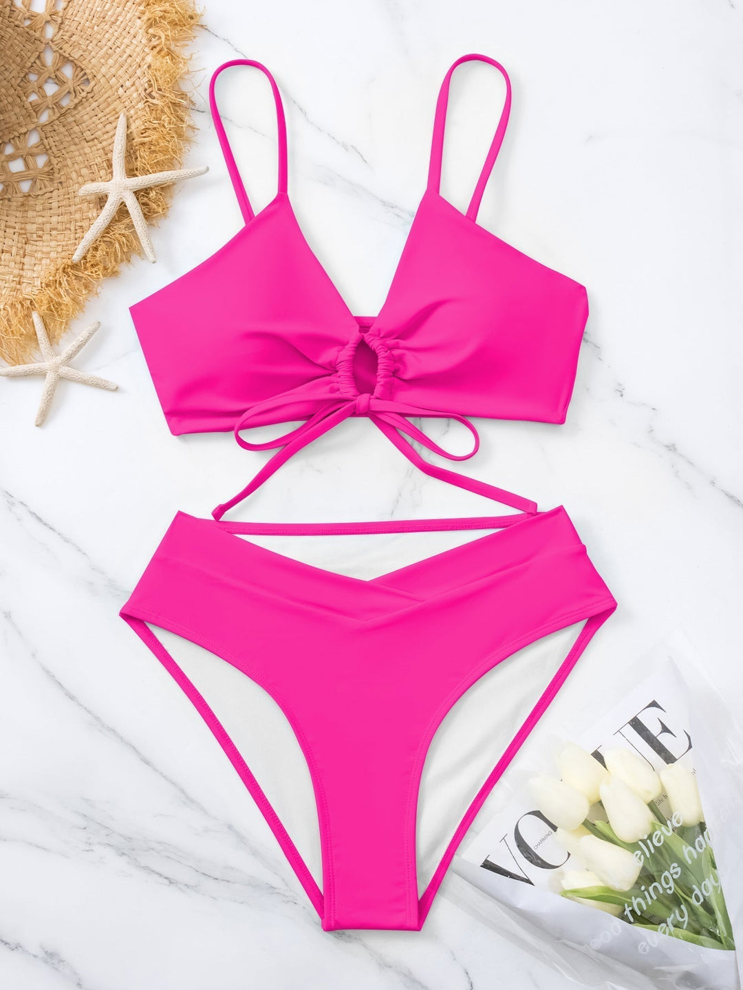 Angelique | Priekšējā sasaistes divdaļīgais bikini komplekts