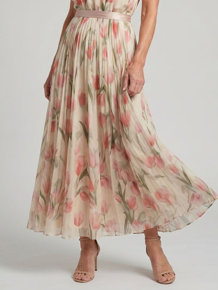 Cyrielle | Halter kakla ziedu midi kleita