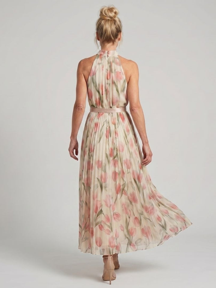 Cyrielle | Halter kakla ziedu midi kleita
