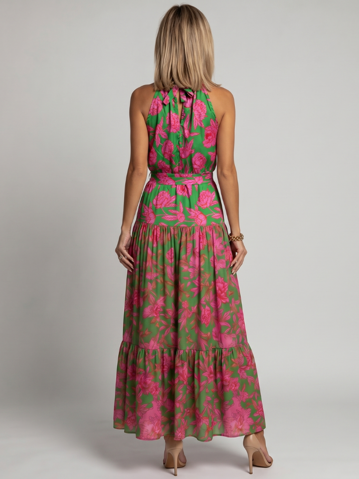 Fidelia | Drapēts Halter Midi Kleita