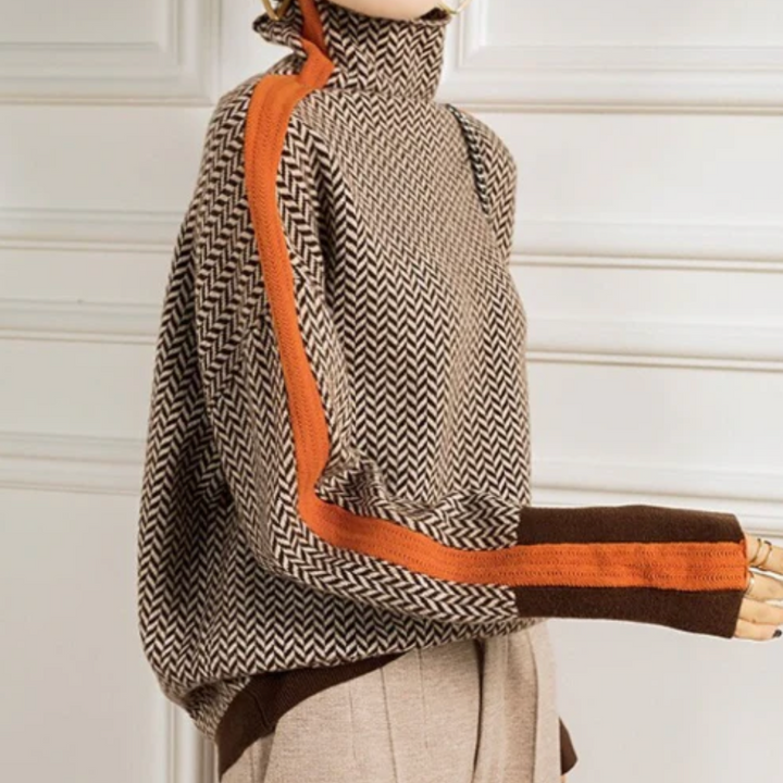 Madeleine | Herringbone Luxe Turtleneck