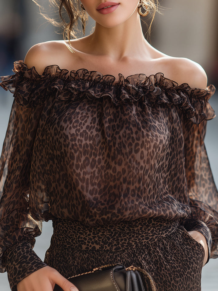 Alcyone Ruffles Kakla Blūze