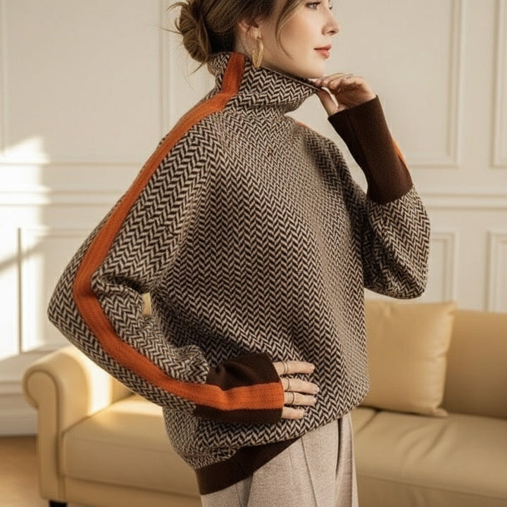 Madeleine | Herringbone Luxe Turtleneck