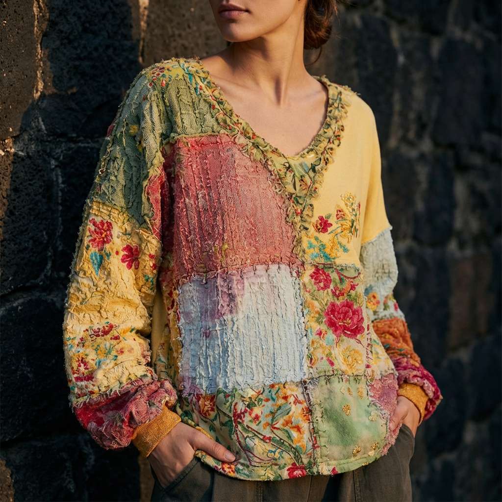 Anette | Krāsains Pleds Meadowloom Top