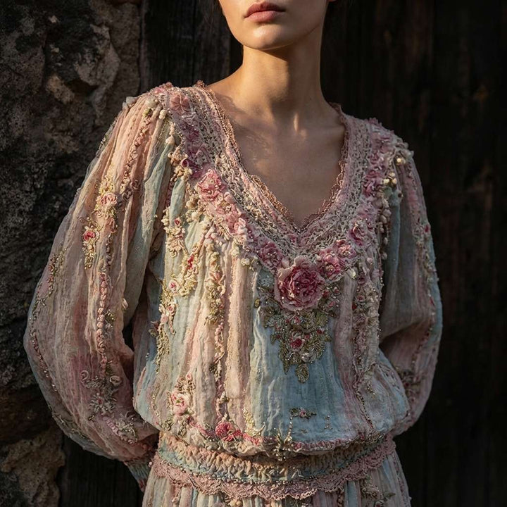 Anette | Krāsains Pleds Meadowloom Top