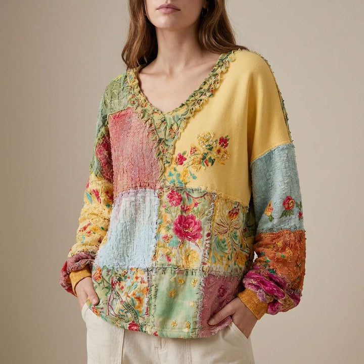 Anette | Krāsains Pleds Meadowloom Top