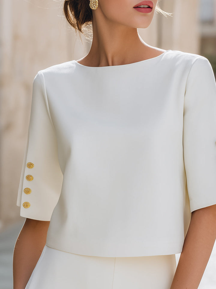 Valerie Detaļu Izgriezums Piedurkņu Elegants Tops