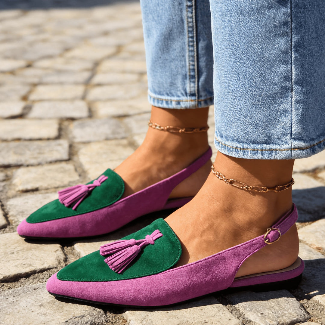 Marceline | Slingback mūlīši ar pušķiem