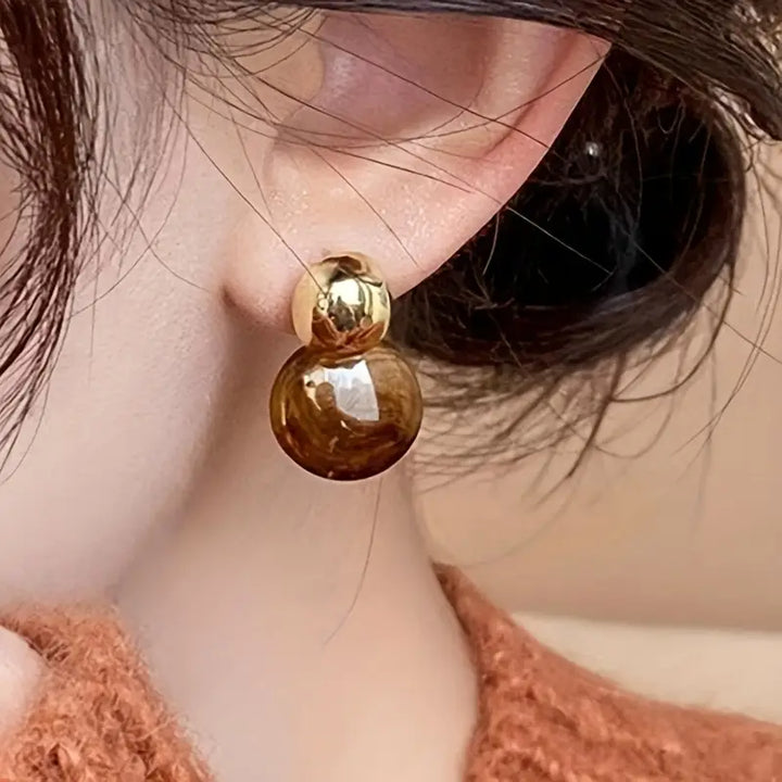 Aurélie Amber Pilienu Earrings | Zeltaini