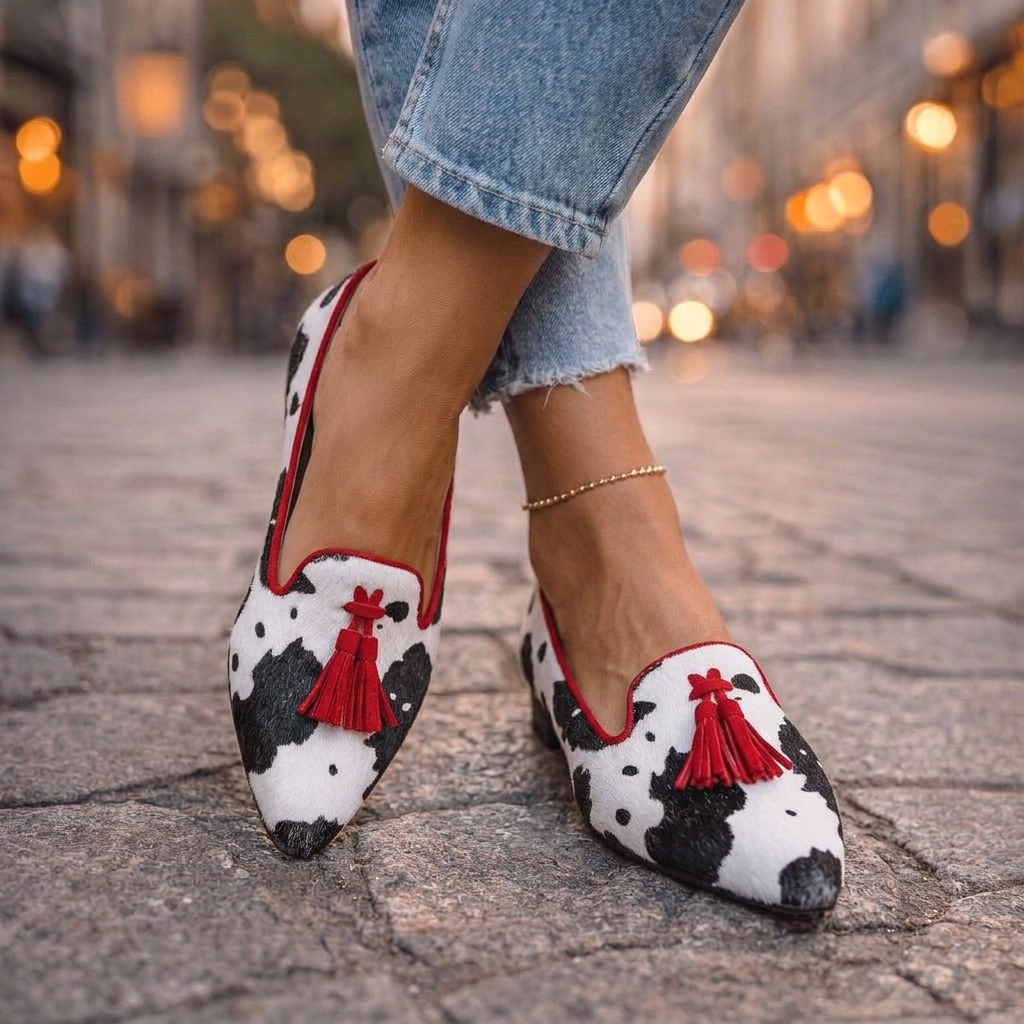 Filippa | Loafers ar pušķiem un dzīvnieku rakstu