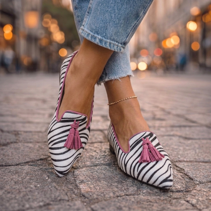 Filippa | Loafers ar pušķiem un dzīvnieku rakstu